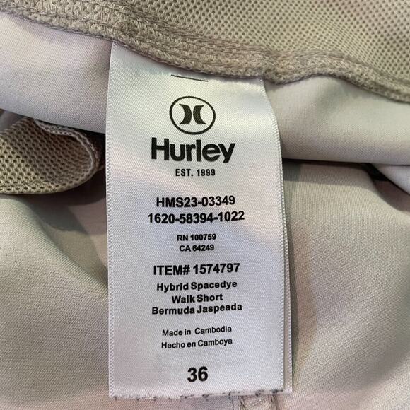 Hurley Tan/Neutral Spacedye Walk Short Bermuda, Size 36, Inseam 9" - Picture 7 of 13